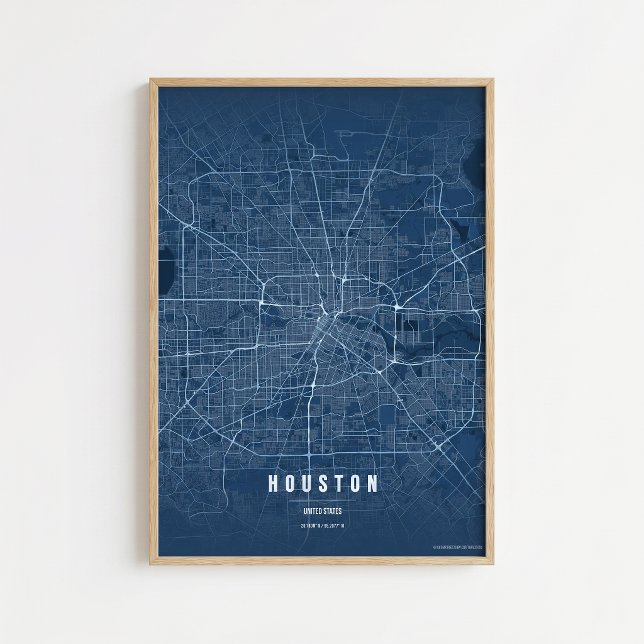 Impresión del mapa azul de Houston Cartel de arte  (Subido por el creador)