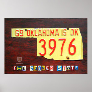 Impresión del mapa de la placa de Oklahoma