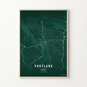 Impresión del mapa esmeralda de Portland Arte de p