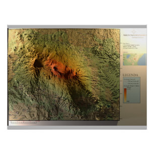 Impresión del MAPA KILIMANJARO, brillante