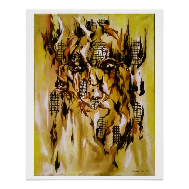 "Impresión del modelo enmascarado", Poster brillan (Anverso)