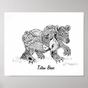 Impresión del oso del tótem