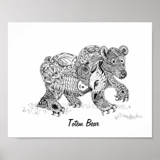 Impresión del oso del tótem