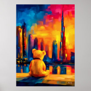 Impresión del paisaje urbano al atardecer Fauvista
