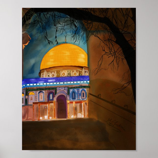 Impresión del panel de arte de la mezquita de Jeru (Frente)