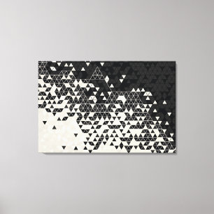 Impresión del patrón de triángulo blanco y negro
