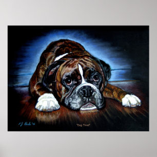 Impresión del perro del boxeador, poster