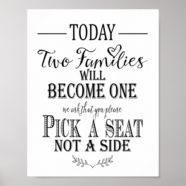 Impresión del plano de asiento de Boda de caligraf (Frente)