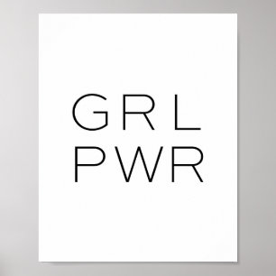 Impresión del poder del chica, GRL PWR, impresión