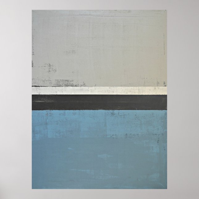 Impresión del Poster de arte abstracto 'Open', gri (Frente)