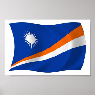 Impresión del Poster de bandera de las Islas Marsh