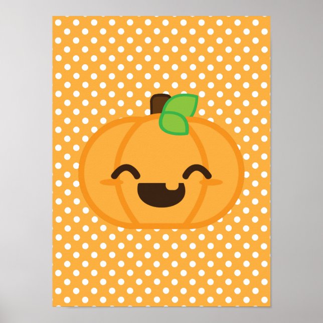 Impresión del Poster de calabaza Kawaii Jack O Lan (Frente)