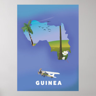Impresión del poster de esquí de Guinea Sudáfrica.