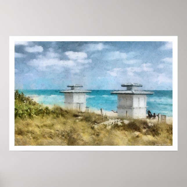 Impresión del poster de la playa de la Florida (Frente)