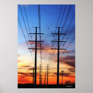 Impresión del poster de la puesta del sol de la