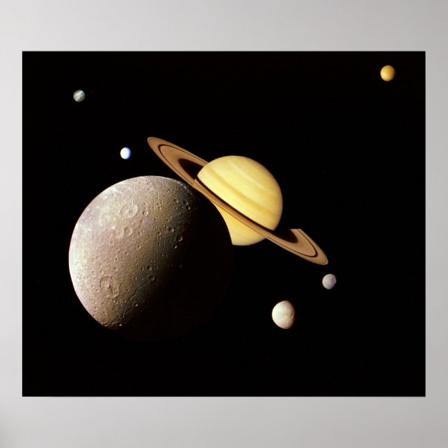 Impresión del Poster de Montaje del Sistema Saturn (Frente)