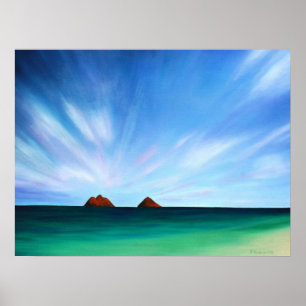 Impresión del poster del arte del océano de las