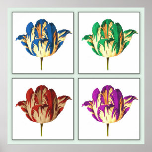 Impresión del poster del arte pop del tulipán de