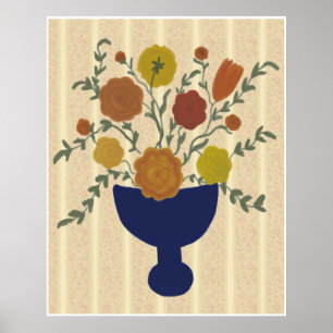 Impresión del poster del centro de flores del arte