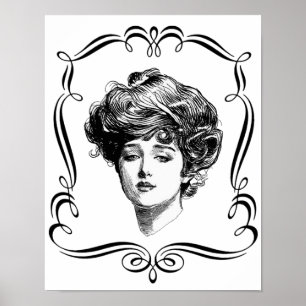 Impresión del poster del chica de Gibson del arte