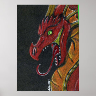 Impresión del poster del dragón del fuego
