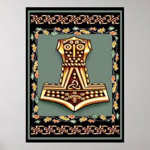 Impresión del poster del martillo de los Thors