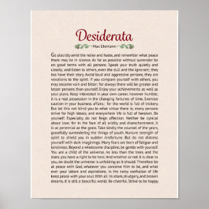 Impresión del poster del poema de los desiderátums