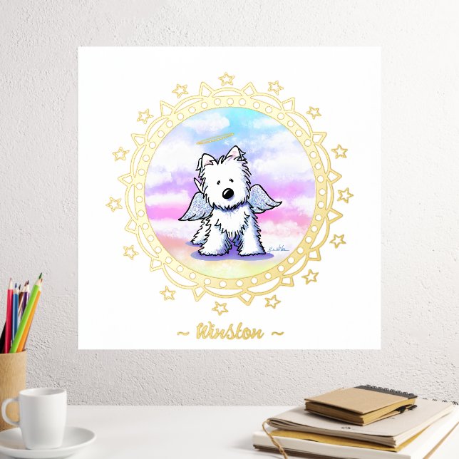 Impresión del Relieve metalizado Westie Angel del  (In situ (Escritorio 2))