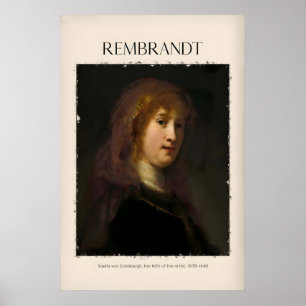 Impresión del retrato de Rembrandt Saskia van Uyle