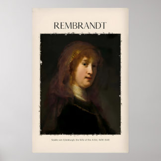 Impresión del retrato de Rembrandt Saskia van Uyle