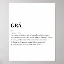Impresión del significado del amor Grá irlandés mo