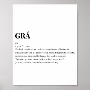 Impresión del significado del amor Grá irlandés mo