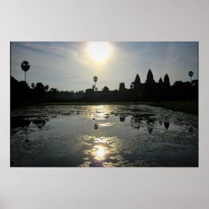 Impresión del Silueta de Angkor Wat Camboya Mañana