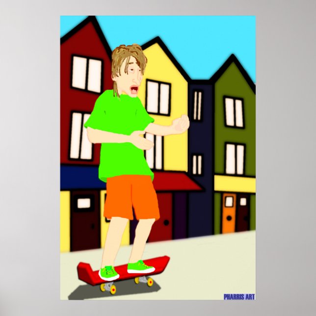 Impresión del tipo de Skateboarding (Frente)