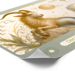 Impresión del zodiaco Capricornio Art Nouveau