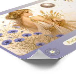 Impresión del zodiaco Virgo Art Nouveau