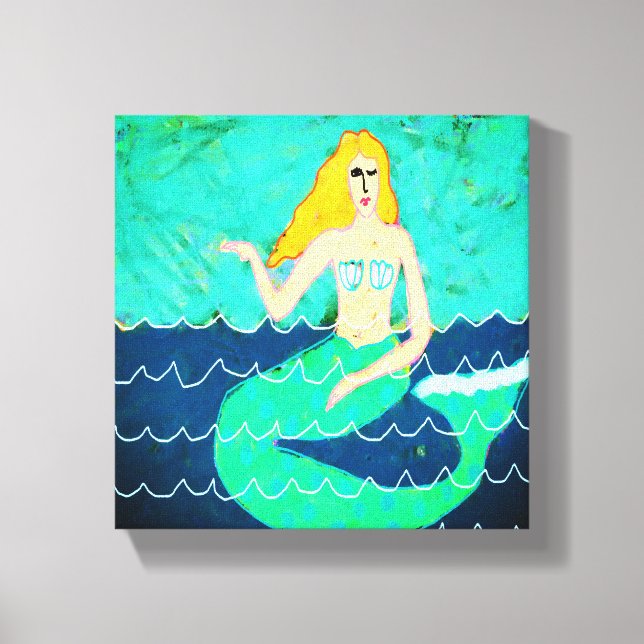 Impresión digital abstracta de sirena verde (Anverso)