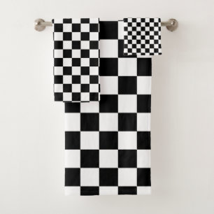 Impresión digital de ajedrez en blanco y negro