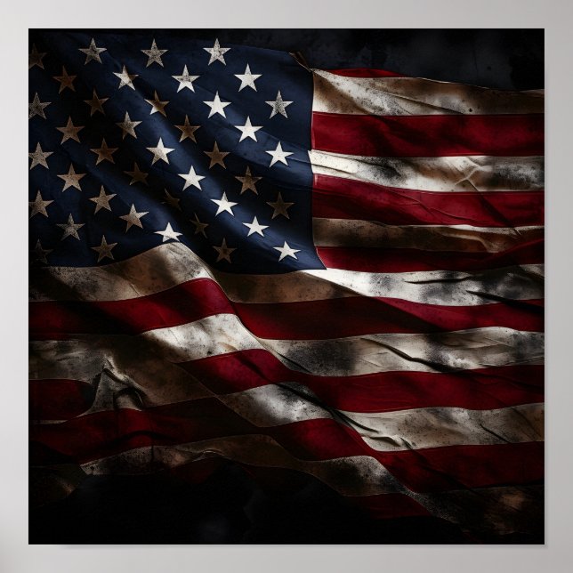 Impresión digital de bandera estadounidense (Frente)