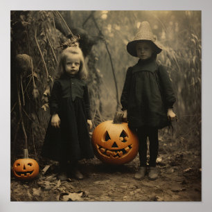 Impresión digital de Halloween vintage