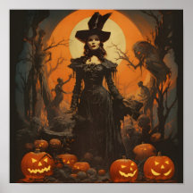 Impresión digital de Halloween vintage