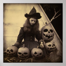 Impresión digital de Halloween vintage