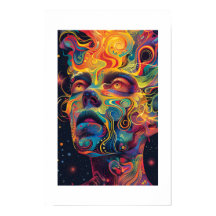 Impresión digital de un intrincado arte de un homb
