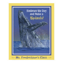 Impresión divertida de ballena para la frontera am