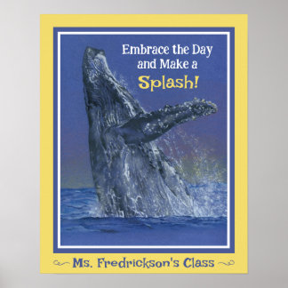 Impresión divertida de ballena para la frontera am