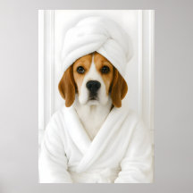 Impresión divertida de baño de Beagle, Beagle en b