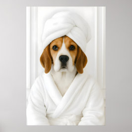 Impresión divertida de baño de Beagle, Beagle en b