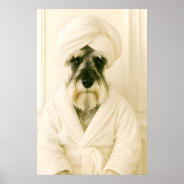 Impresión divertida de baño de Schnauzer miniatura (Frente)