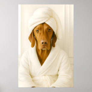 Impresión divertida de baño de Vizsla, Vizsla en b