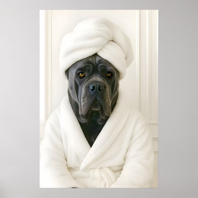 Impresión divertida de Cane Corso en el baño, Cane (Frente)
